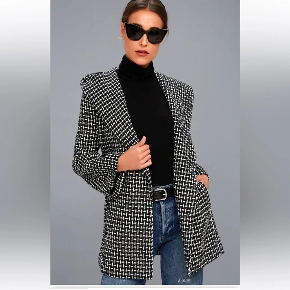 Jack by BB Dakota Ilora Wool Blend Hooded Jacket Oversized Welt Pockets Small